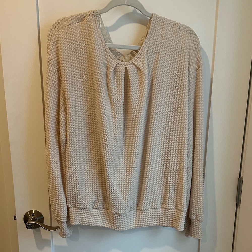 SHEIN Beige Textured Knit Sweater